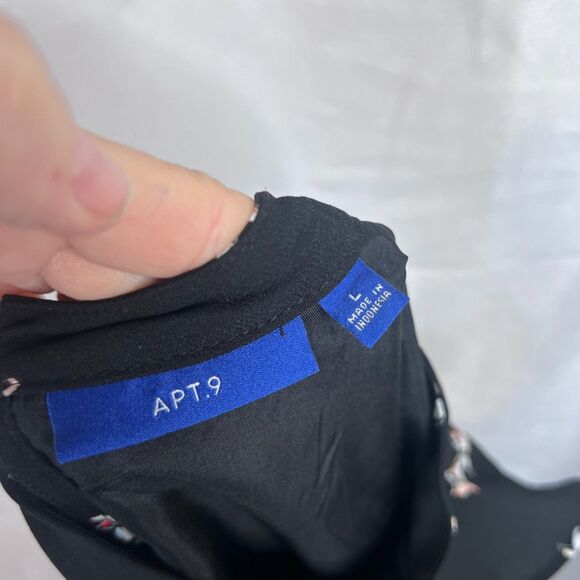 Apt 9 Sleeveless Floral Print Aline Dress Ruffled Bodice Dressy Size Large - Picture 8 of 11